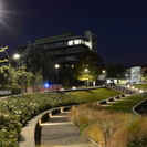 Water of the Leith - The ORC flood widening works removed the old high concrete wall adjacent to the river to create a natural amphitheatre across the river from Registry.