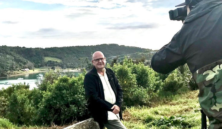 Dennis Scott on Waiheke Island in Auckland’s Hauraki Gulf.
