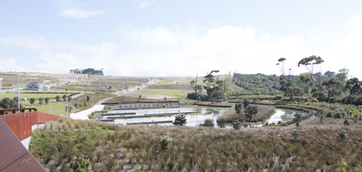 Wetlands in the wider surroundings with Wetland Bridge in the distance_