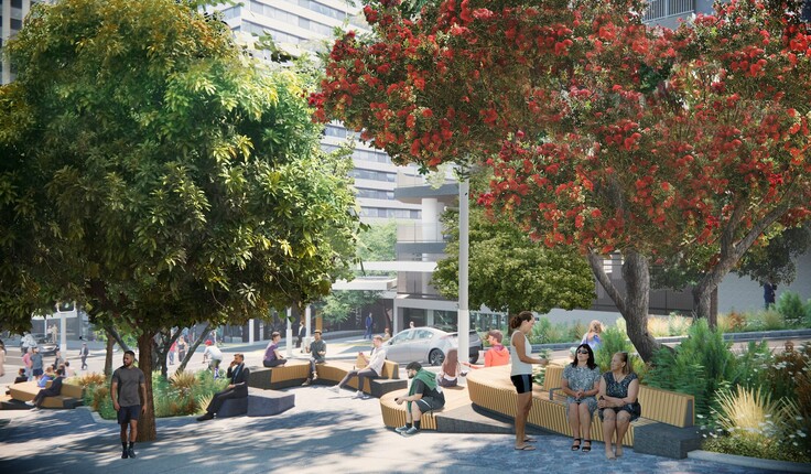An artist’s impression of the eastern end of Te Hā Noa in Auckland.