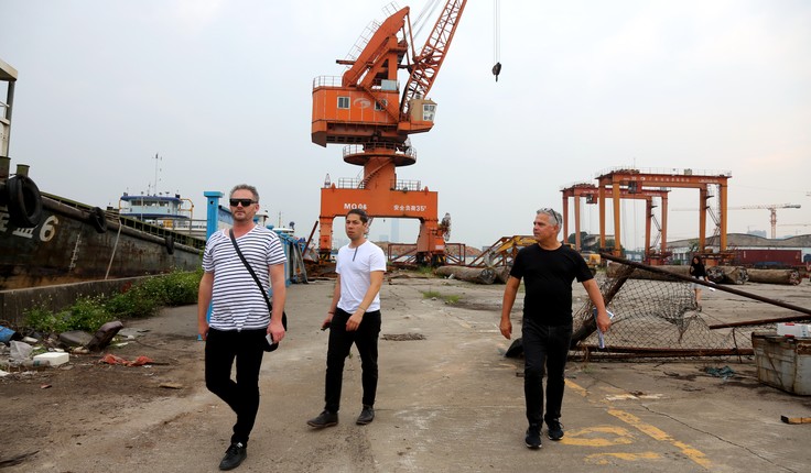 Henry Crothers and Mike Thomas exploring the surroundings