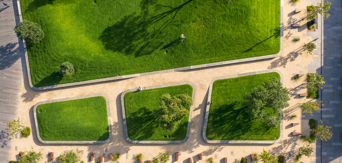 Drone image of Amey Daldy Park.