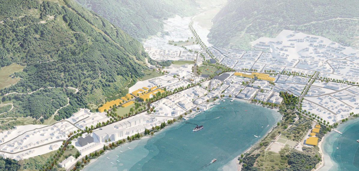 Aerial Perspective of Queenstown Town Centre Masterplan_
