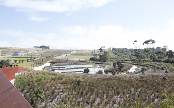 Wetlands in the wider surroundings with Wetland Bridge in the distance_