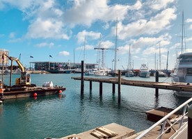 Construction work is going well at “The Lookout” in Auckland’s Viaduct Harbour.