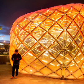 The Pod at night. Image Credit: Nathan Young, Wraight + Associates