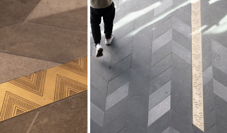 Detail of the paving inlays at Commercial Bay.