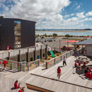 View across the Tuapapa Courtyard out to Te Ihutai estuary, Andy Spain Photography (2020)