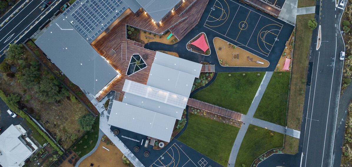 Birds eye view of school, Andy Spain Photography (2020)