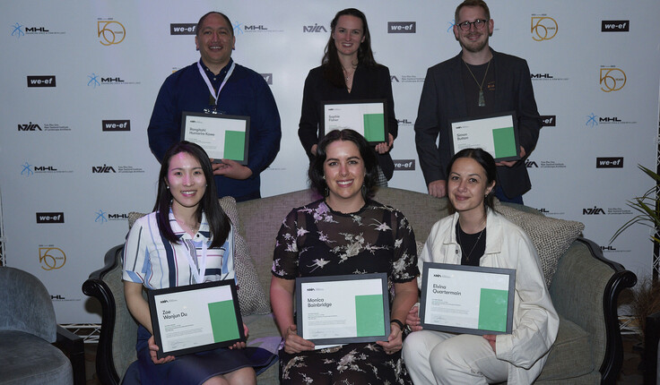 Back left to right: Rangitahi Kawe, Sophie Fisher, Simon Button
Bottom left to right: Zoe Du, Monica Bainbridge, Vina Quartermain