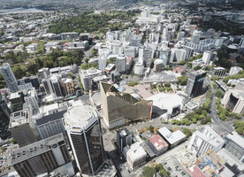 Aotea Central will sit just above Aotea Square, on the corner of Mayoral Drive and Wellesley St in the city.