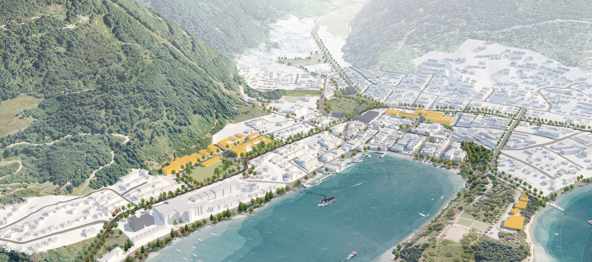 Aerial Perspective of Queenstown Town Centre Masterplan_
