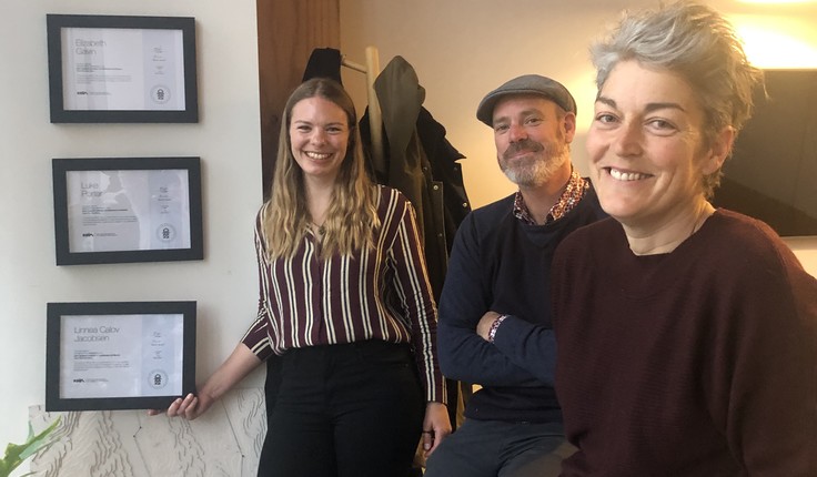 2020 Registration Certificates. Left to Right
Linnea Calov Jacobsen, Luke Porter, Liz Gavin