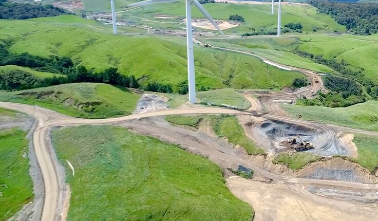 Te Ahu a Turanga through Meridian Te Āpiti wind farm. Photo Credit: Waka Kotahi NZTA.