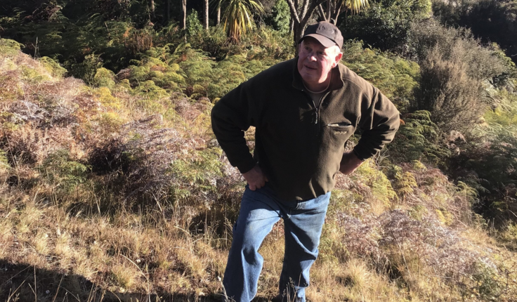 Alan Petrie standing in front of restoration plantings at the Lake Te Anau control structure. The trees are silver beech and cabbage trees. Alan wrote about the 50th Anniversary of the Save Manapouri campaign for LAA last year.