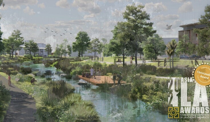An artist’s impression of Rata Vine integrates taiao, tangata and whenua threads as well as several strategic initiatives from Te Puhinui Regeneration Strategy.