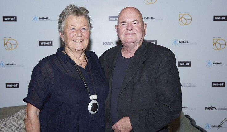 Jan Woodhouse and Dennis Scott at last night’s 2022 NZILA Firth Conference welcome event.