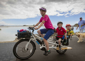 Families enjoying the newly opened pathway. Photo Credit: Christchurch City Council.