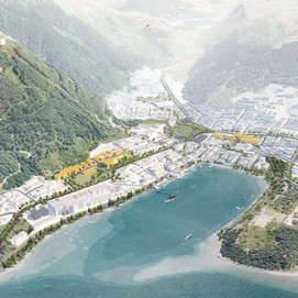 Aerial Perspective of Queenstown Town Centre Masterplan_