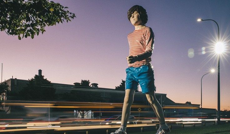 Boy Walking strides through Auckland’s Potters Park. Image credit - Jay Farnworth.