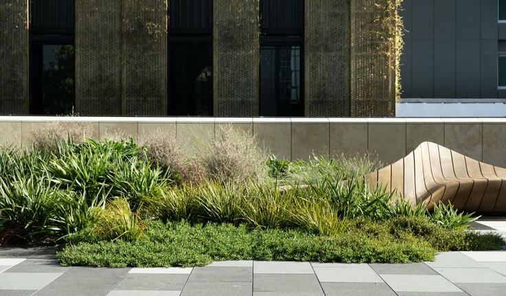 The project incorporates three major elements: Lower retail laneways, green walls and landscape features integrated into all project architecture, and a Sky Terrace sitting atop the retail podium.