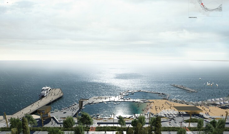 The LandLab masterplan includes a sea pool.