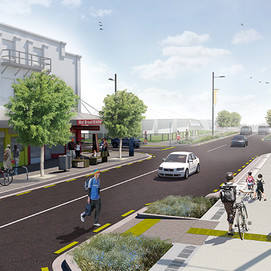 The design narrowed the carriageway and improved walking and cycling connections from Ōtāhuhu Station to the town centre.
More native trees and gardens created a greener town centre.