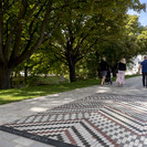 Promenade paving pattern with the Karanga Wairua Whāriki mat.
Photography Boffa Miskell.