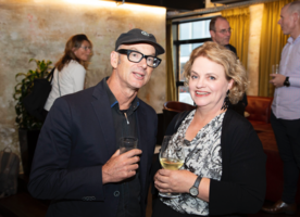 Dr Jacky Bowring with David Irwin from Isthmus at the NZILA President’s cocktail evening in 2019.
