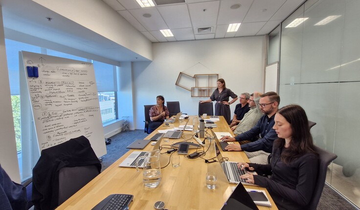 The Tuia Pito Ora Board recently met in Auckland for their first 'in person' strategic hui. Thank you to Boffa Miskell for hosting the meeting in your offices. L-R: Debbie Tikao, Julia Wick, John Potter, Dan Males, Matt Jones, Trinity Beardmore (NZILA Administrator). Apology: Alayna Pakinui- Rā.