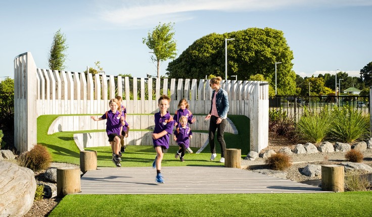 Unique functionality of wind breaks provide effective shelter from predominant easterly winds while adding a sculptural element to the design.