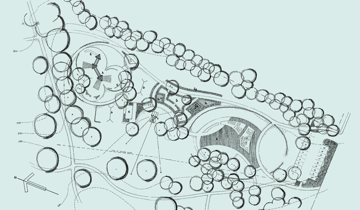 The plan for Harcourt Park is one of two design documents saved from 1976.
