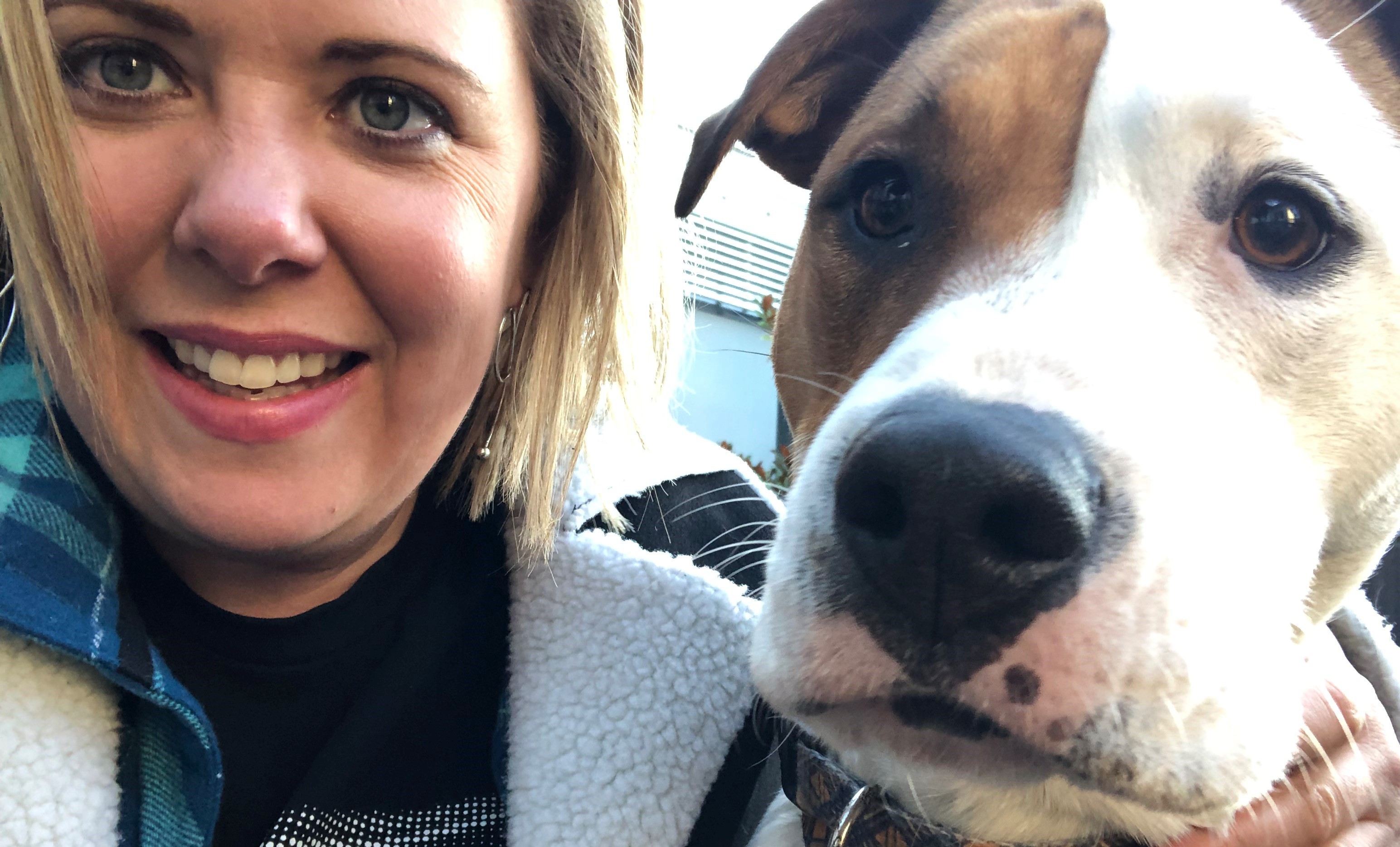 photo of Trina and her dog